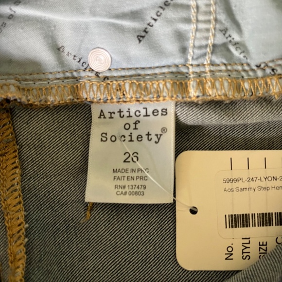 Articles of Society Skinny Jeans Ripped & Ragged Hem Size 26 NWT - Picture 9 of 11